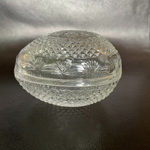 Vintage 1970's Avon Fostoria Crystal Egg-Soap Trinket Candy Dish with